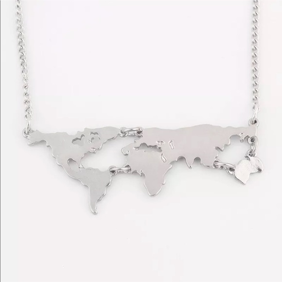 Jewelry - Silver World Map Necklace
